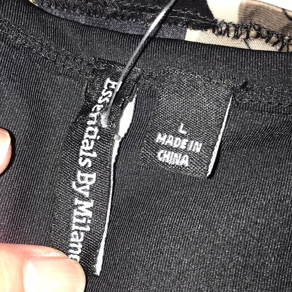 Essentials by Milano size large black print scoop neck faux shrug look NWT - Picture 13 of 13